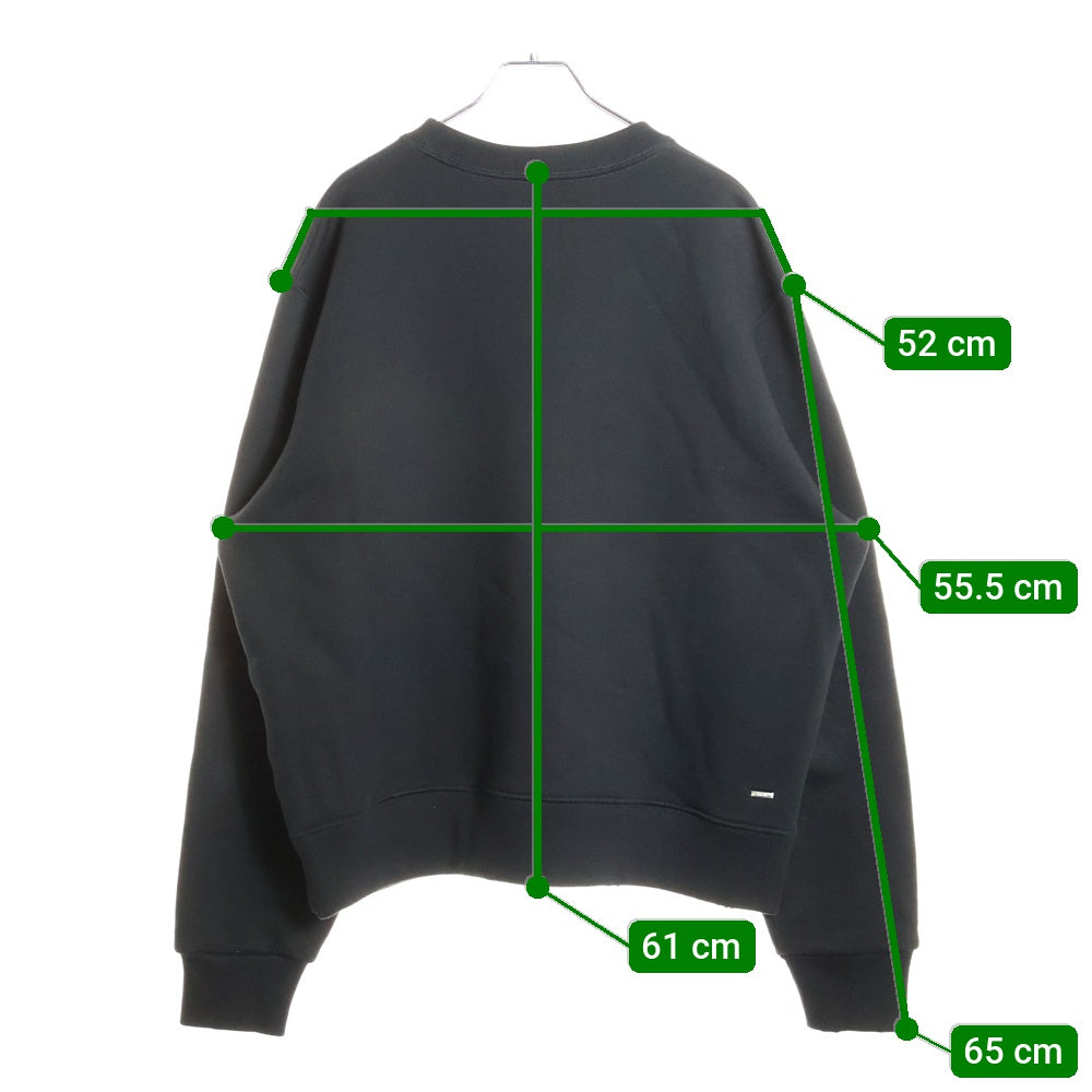 AMIRI(アミリ) フロントロゴ エンブロイ スウェット トレーナー 長袖 クルーネック ブラック