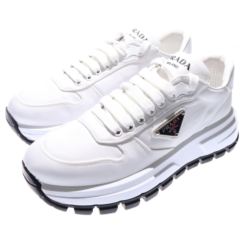 PRADA(プラダ) 三角ロゴプレート プラックス レザー ローカットスニーカー ホワイト 1E804M レディース