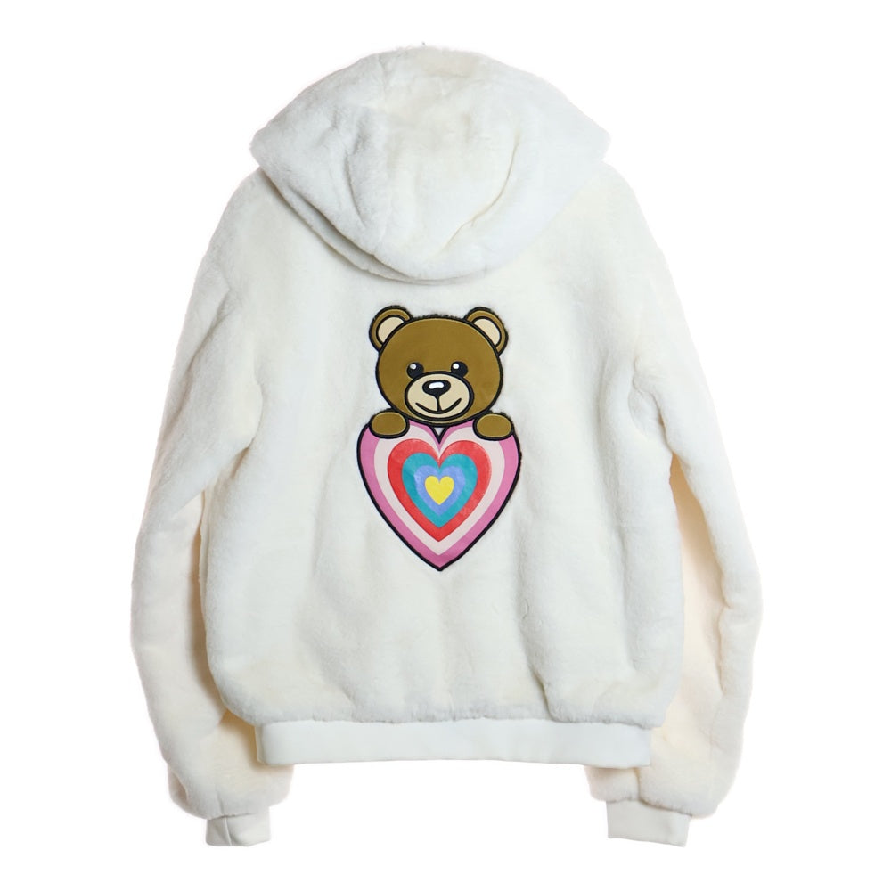 MOSCHINO(モスキーノ) Teddy Hooded Jacket コットン ボア フーデッドジャケット ホワイト HDS03S LIA02 レディース