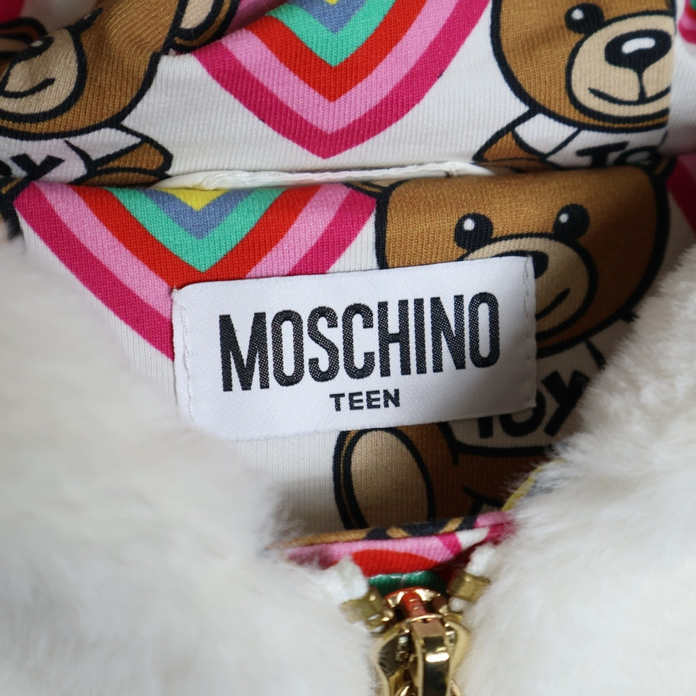 MOSCHINO(モスキーノ) Teddy Hooded Jacket コットン ボア フーデッドジャケット ホワイト HDS03S LIA02 レディース