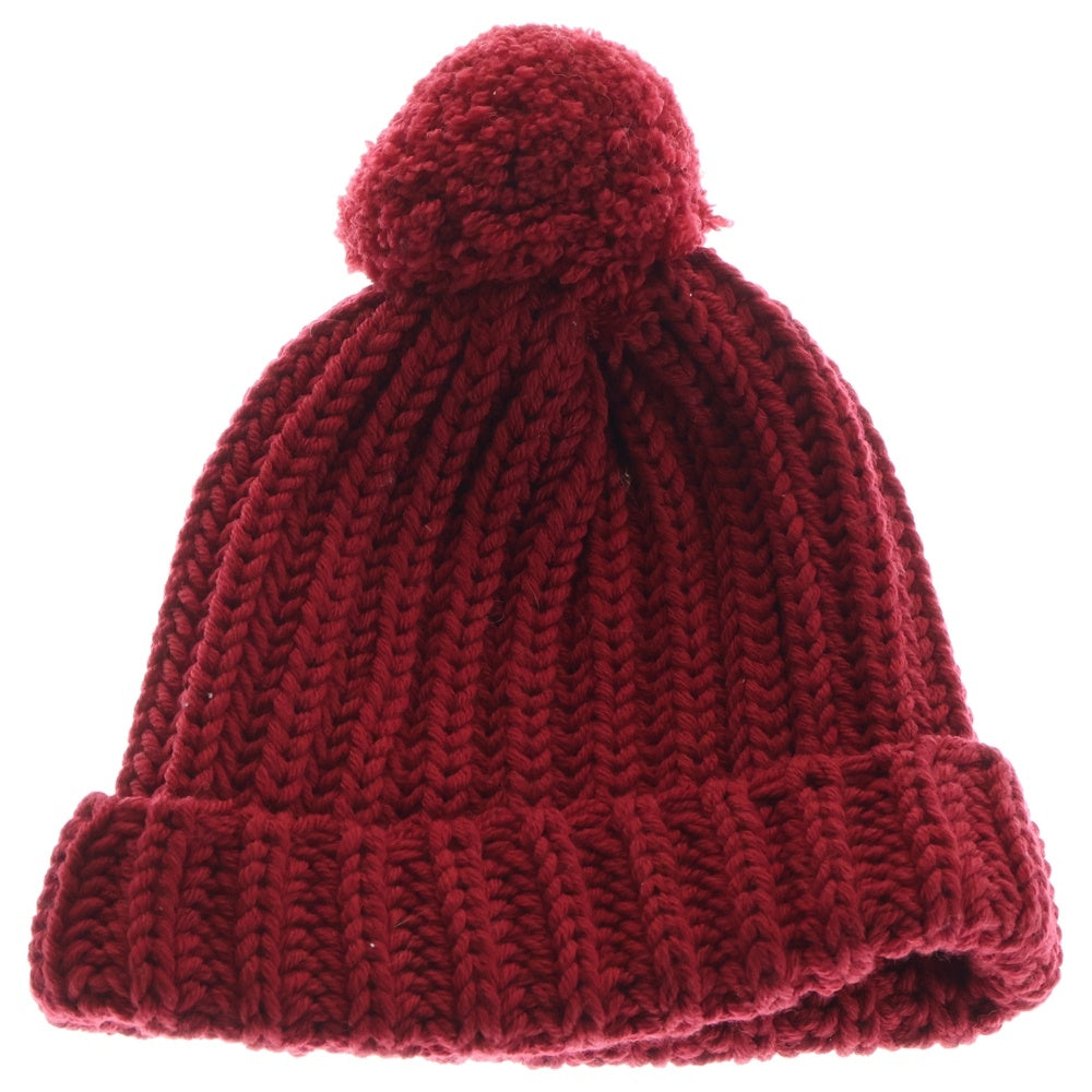 GUCCI(グッチ) ロゴパッチ ウール ニットキャップ ビーニー レッド