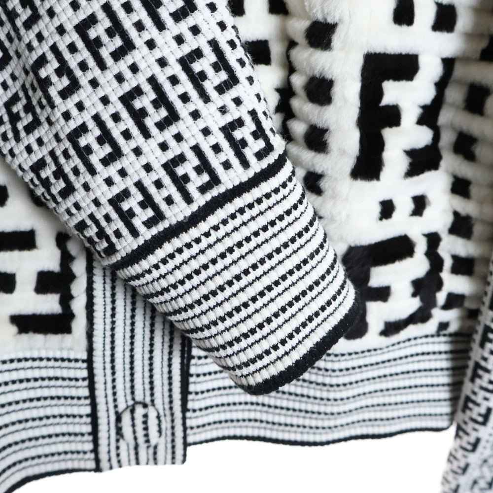 未使用級 FENDI フェンディ カシミヤ100% セーター ミンクファーリボン 最 安値 でファッション - 未使用級 FENDI フェンディ カシミヤ100