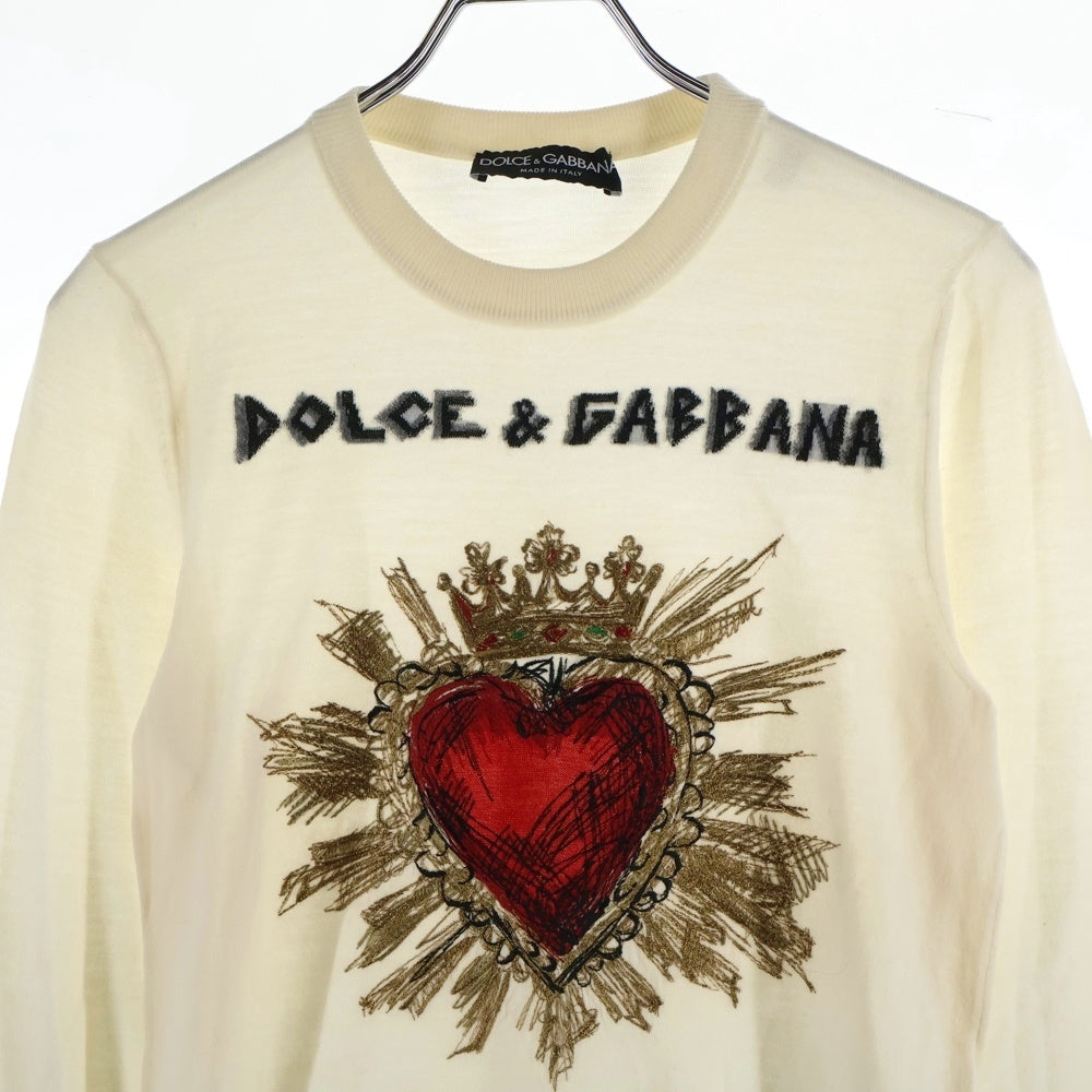 【rio】ドルチェ&ガッバーナ ロゴ入りニットセーター DOLCE & GABBANA(ドルチェアンドガッバーナ) カシミヤシルク混 ハート