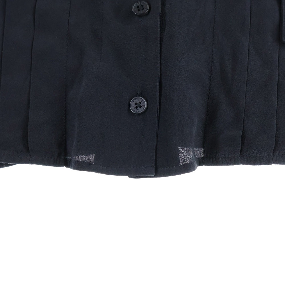 ZADIG&VOLTAIRE(ザディグエヴォルテール) ストーン装飾 プリーツ長袖シルクシャツ ブラック レディース