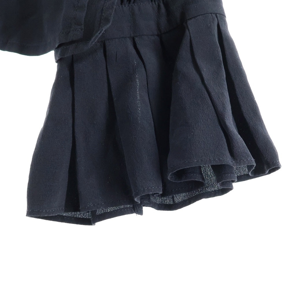 ZADIG&VOLTAIRE(ザディグエヴォルテール) ストーン装飾 プリーツ長袖シルクシャツ ブラック レディース