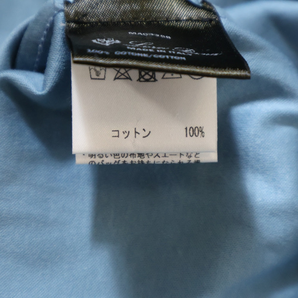 Loro Piana(ロロピアーナ) ロゴ刺繍 半袖Tシャツ クルーネックカットソー レディース ブルー