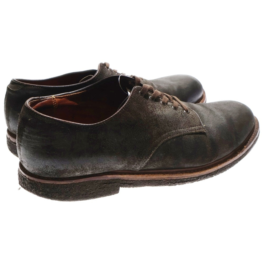 Alden(オールデン) 87521 スエード プレーントゥ レースアップレザーシューズ ブラウン