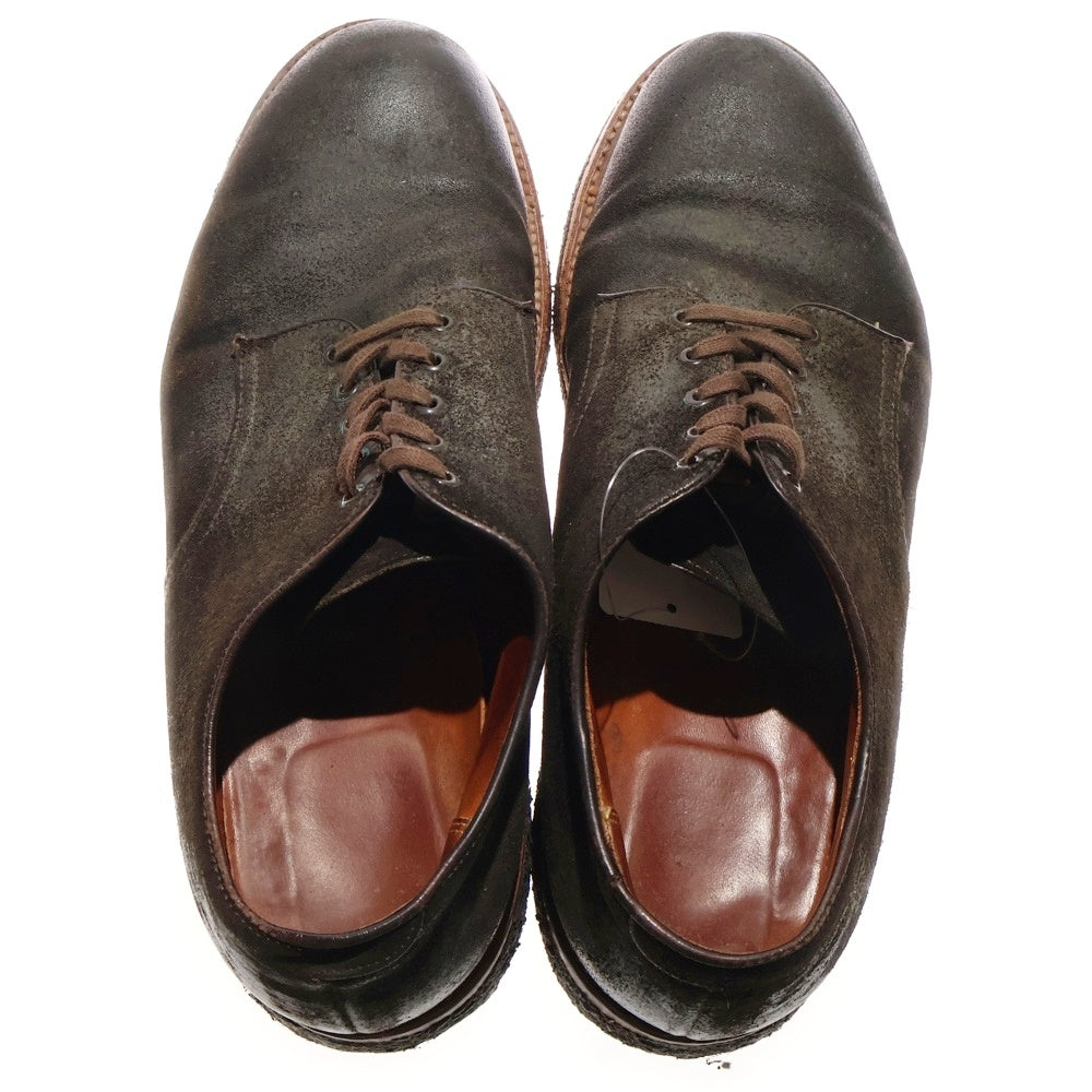 Alden(オールデン) 87521 スエード プレーントゥ レースアップレザーシューズ ブラウン