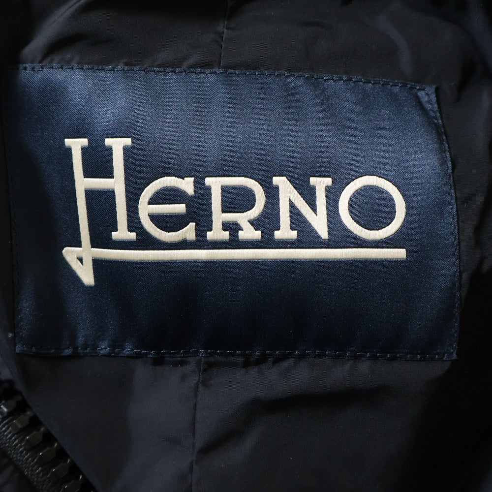 HERNO(ヘルノ) ダブルジップ フルスナップボタン ダウンコート ブラック 45008-39791-2