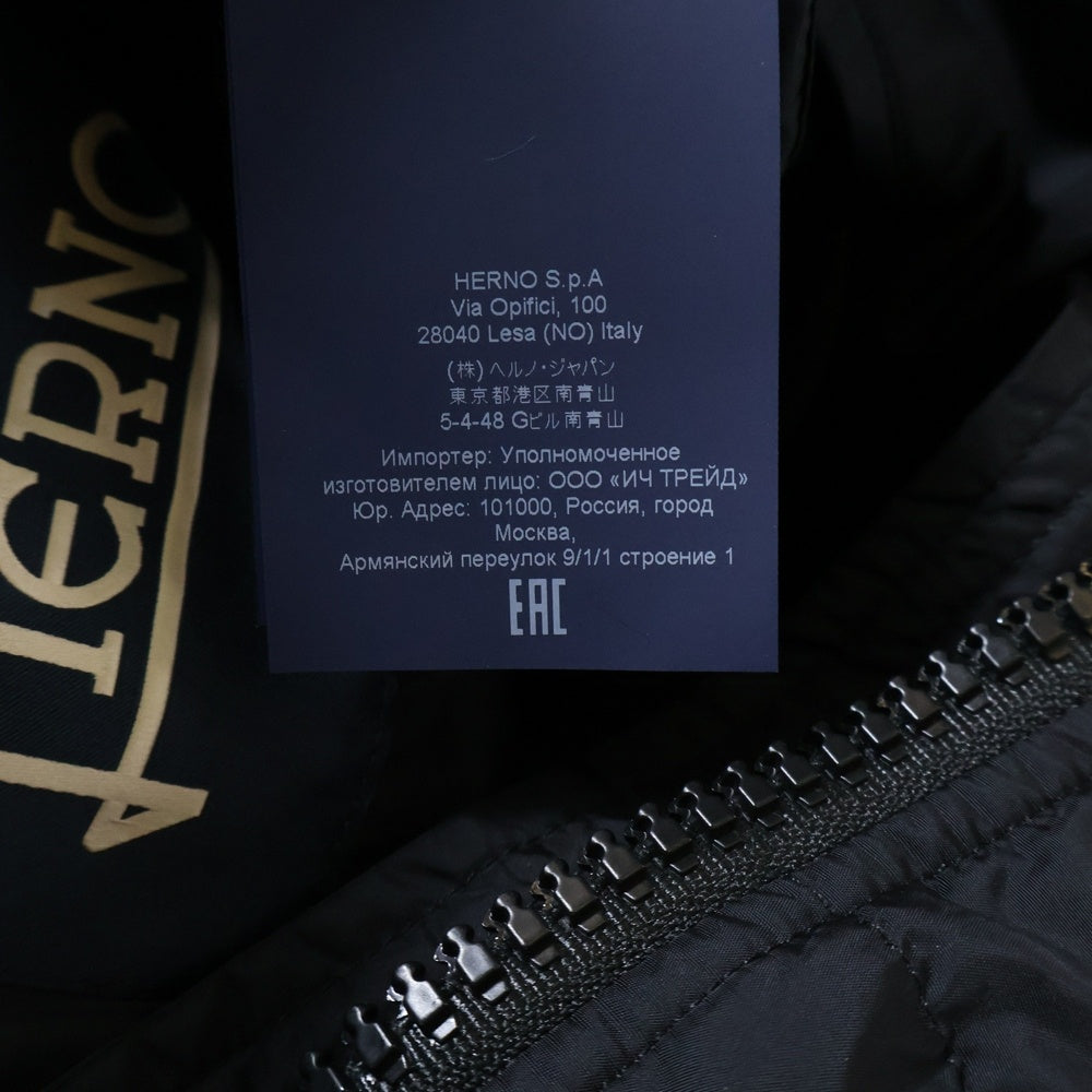 HERNO(ヘルノ) ダブルジップ フルスナップボタン ダウンコート ブラック 45008-39791-2