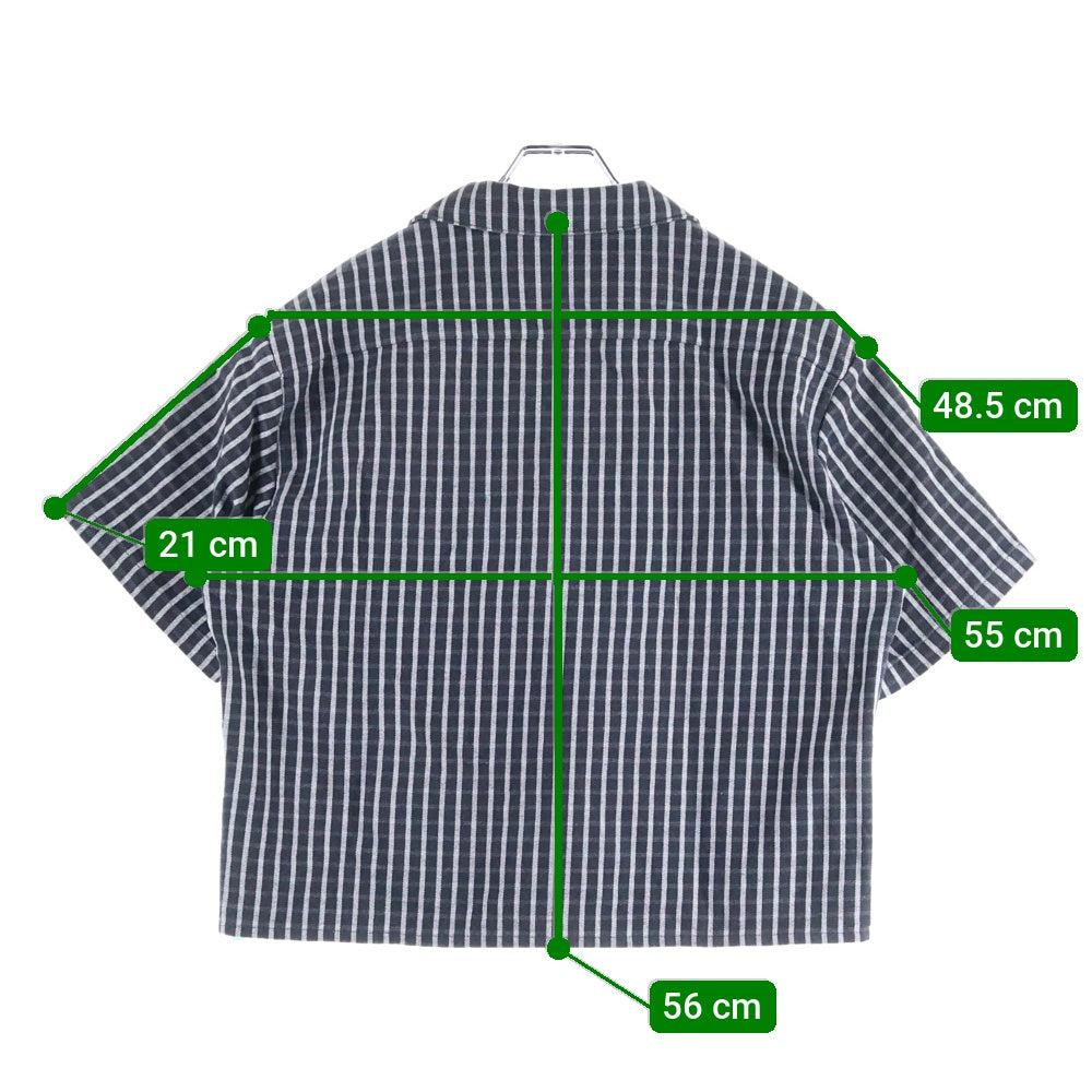 OFF-WHITE(オフホワイト) コットン チェッカー 半袖シャツ ブラック OMGA049S19D20021