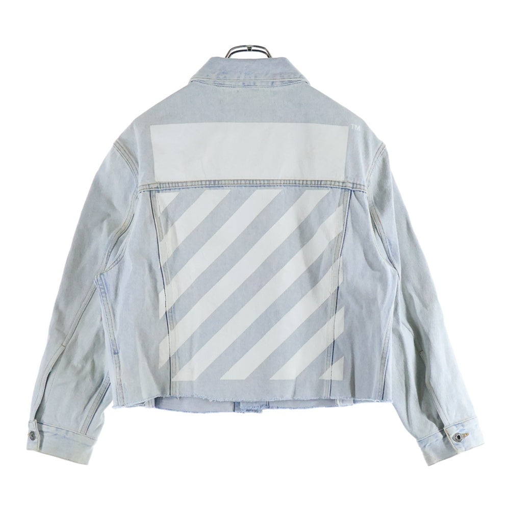 OFF-WHITE(オフホワイト) フロントロゴ オーバーサイズ ペイント デニムジャケット インディゴ OMYE079C99DEN004