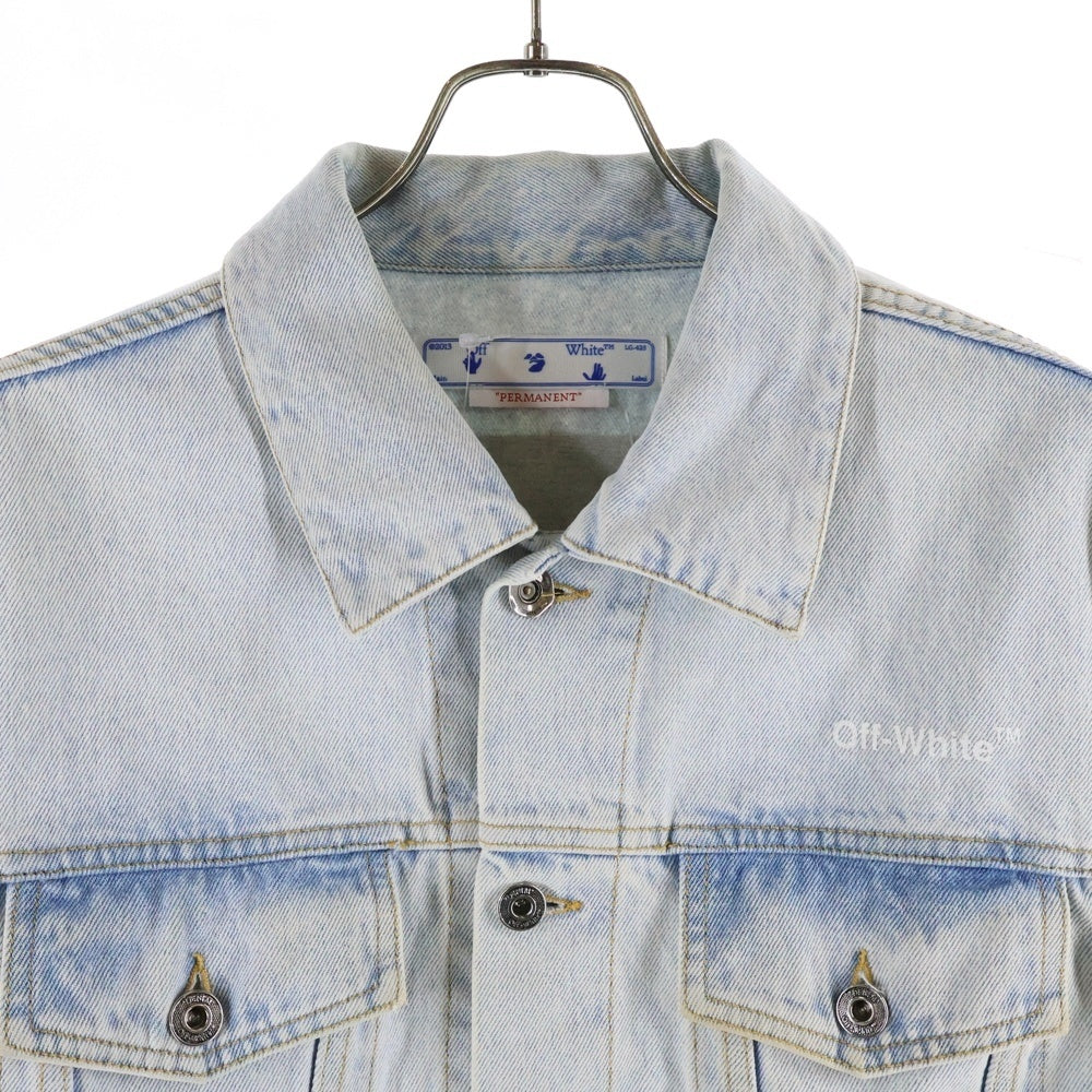 OFF-WHITE(オフホワイト) フロントロゴ オーバーサイズ ペイント デニムジャケット インディゴ OMYE079C99DEN004
