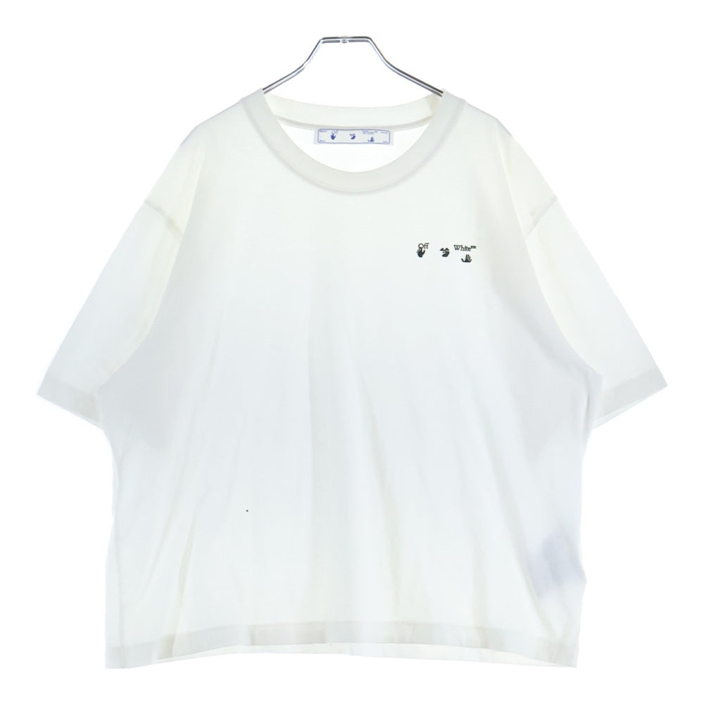 OFF-WHITE(オフホワイト) MARKER S/S SLIM TEE フロントラバーロゴプリント クルーネック 半袖Tシャツ ホワイト OMAA027S21JER003