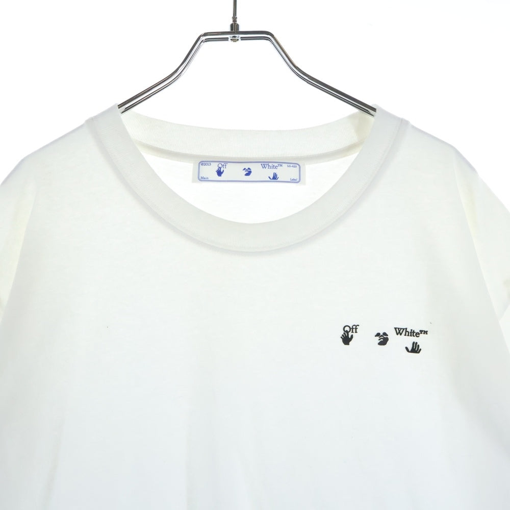 OFF-WHITE(オフホワイト) MARKER S/S SLIM TEE フロントラバーロゴプリント クルーネック 半袖Tシャツ ホワイト OMAA027S21JER003