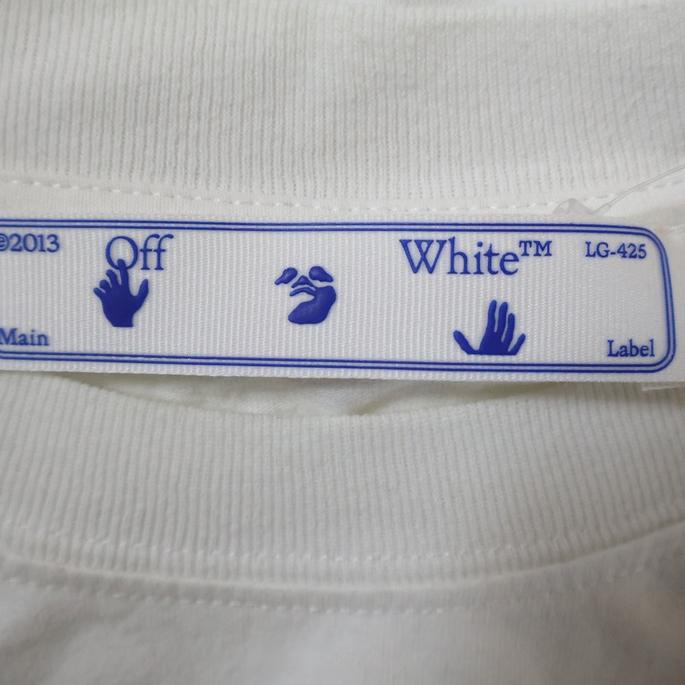 OFF-WHITE(オフホワイト) MARKER S/S SLIM TEE フロントラバーロゴプリント クルーネック 半袖Tシャツ ホワイト OMAA027S21JER003