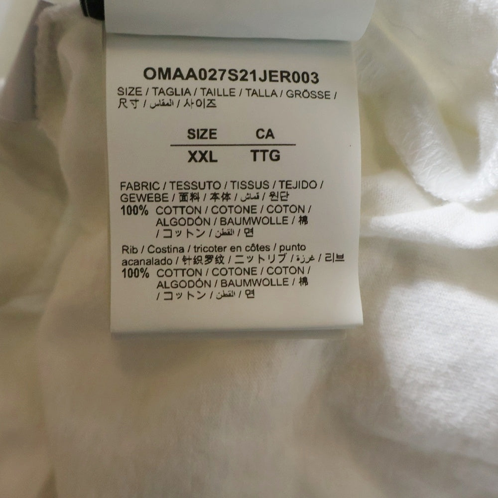 OFF-WHITE(オフホワイト) MARKER S/S SLIM TEE フロントラバーロゴプリント クルーネック 半袖Tシャツ ホワイト OMAA027S21JER003