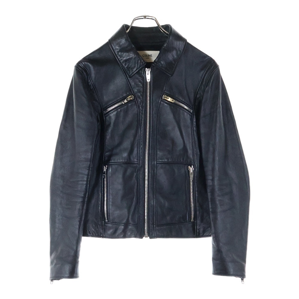 CELINE(セリーヌ) 24SS ソフトラムスキン クラシックストレートブルゾン レザージャケット ブラック 2EI02269L.38NO
