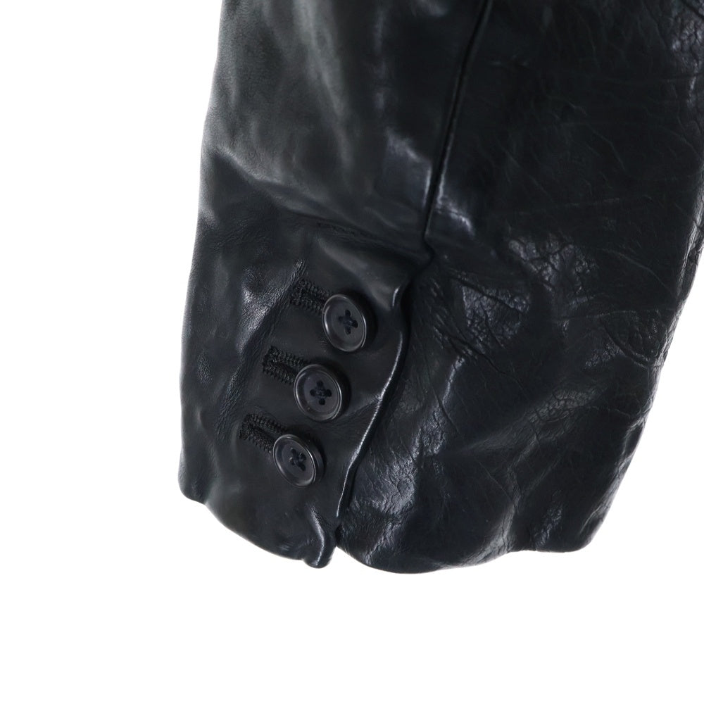 Yohji Yamamoto POUR HOMME(ヨウジヤマモト プールオム) ×ISAMU KATAYAMA BACKLASH フード カウレザージャケット ブラック HX-J36-700