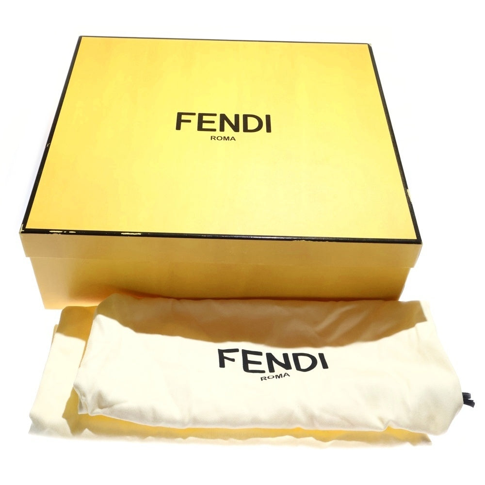 FENDI(フェンディ) ズッカ柄 FFロゴソール レースアップ ジップアップブーツ ブラック 7U1458