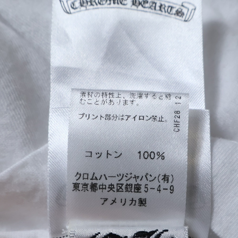 CHROME HEARTS(クロムハーツ) Neck Logo ネックロゴ アームプリント ロングスリーブ L/S 長袖 ポケットTシャツ カットソー ホワイト/ブルー
