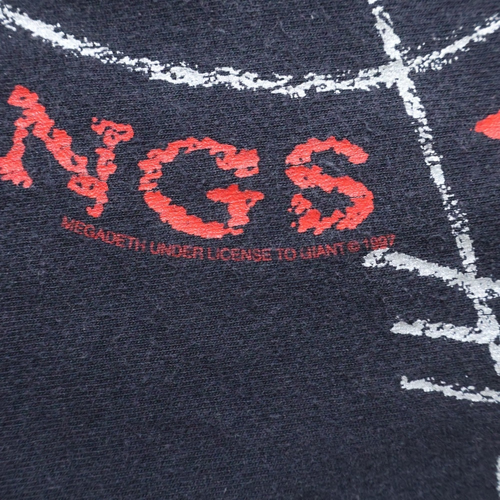 VINTAGE(ヴィンテージ) MEGADETH CRYPTIC WRITINGS WORLD TOUR 両面プリント クルーネック半袖Tシャツ ショートスリーブカットソー ブラック