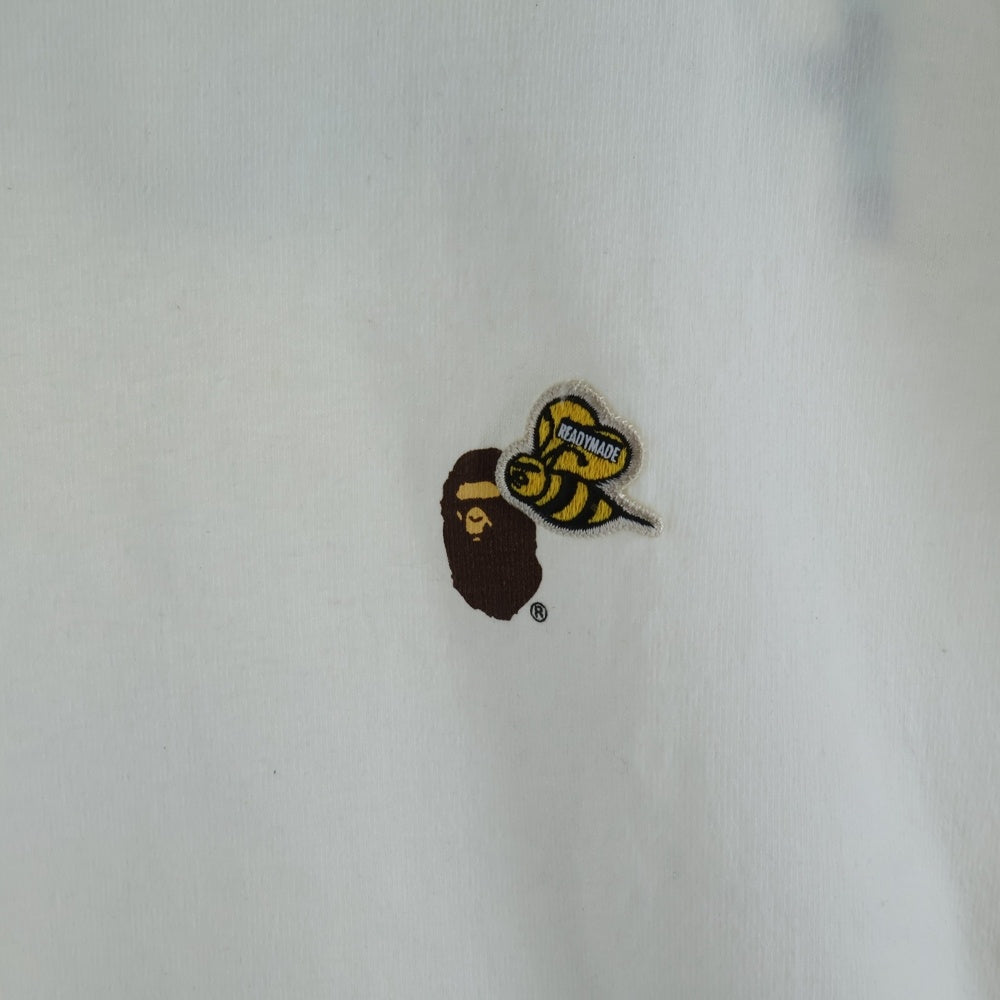 READY MADE(レディメイド) ×A BATHING APE アベイジングエイプ クルーネック 半袖Tシャツ ホワイト
