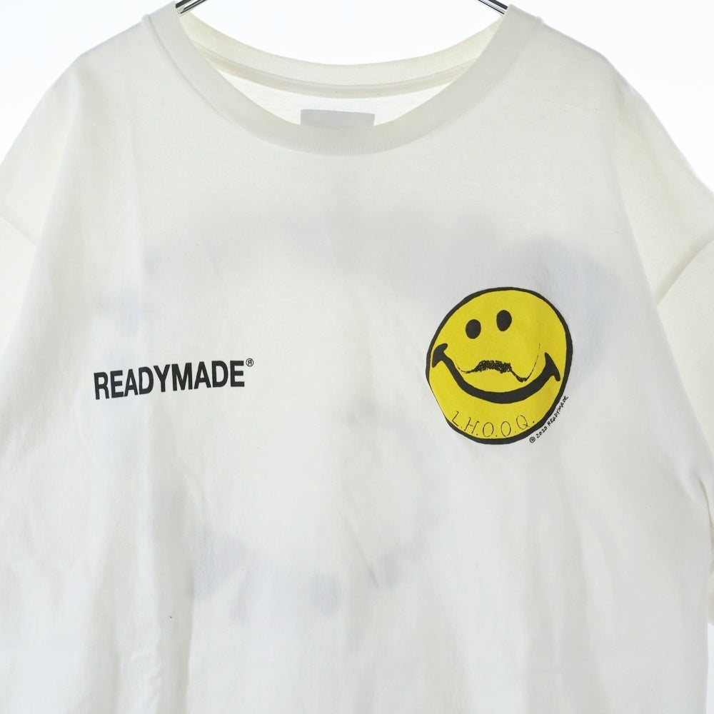 READY MADE(レディメイド) 20SS S/S SMILE PRINT TEE スマイルグラフィック ロゴプリント クルーネック半袖Tシャツ カットソー RE-CO-WH-00-00-130