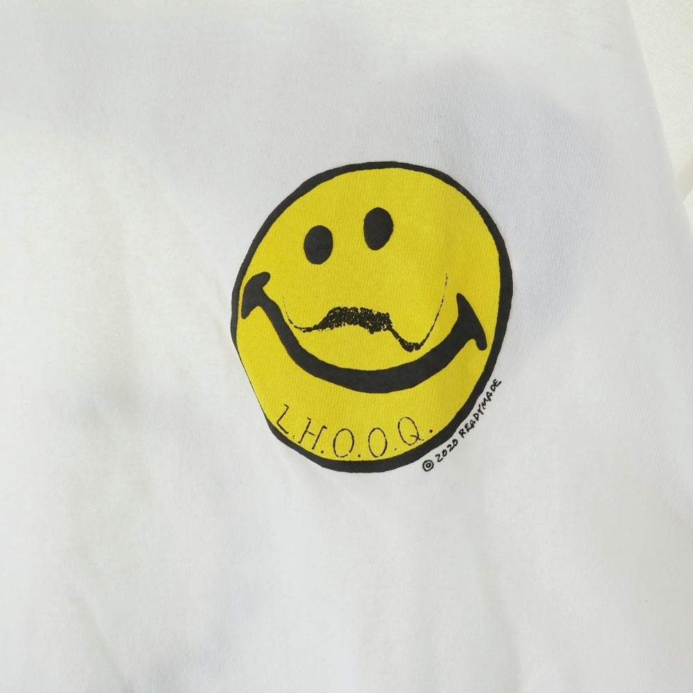 READY MADE(レディメイド) 20SS S/S SMILE PRINT TEE スマイルグラフィック ロゴプリント クルーネック半袖Tシャツ カットソー RE-CO-WH-00-00-130
