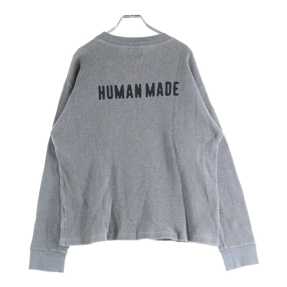 HUMAN MADE(ヒューマンメイド) ハートロゴ刺繍 サーマルニット クルー