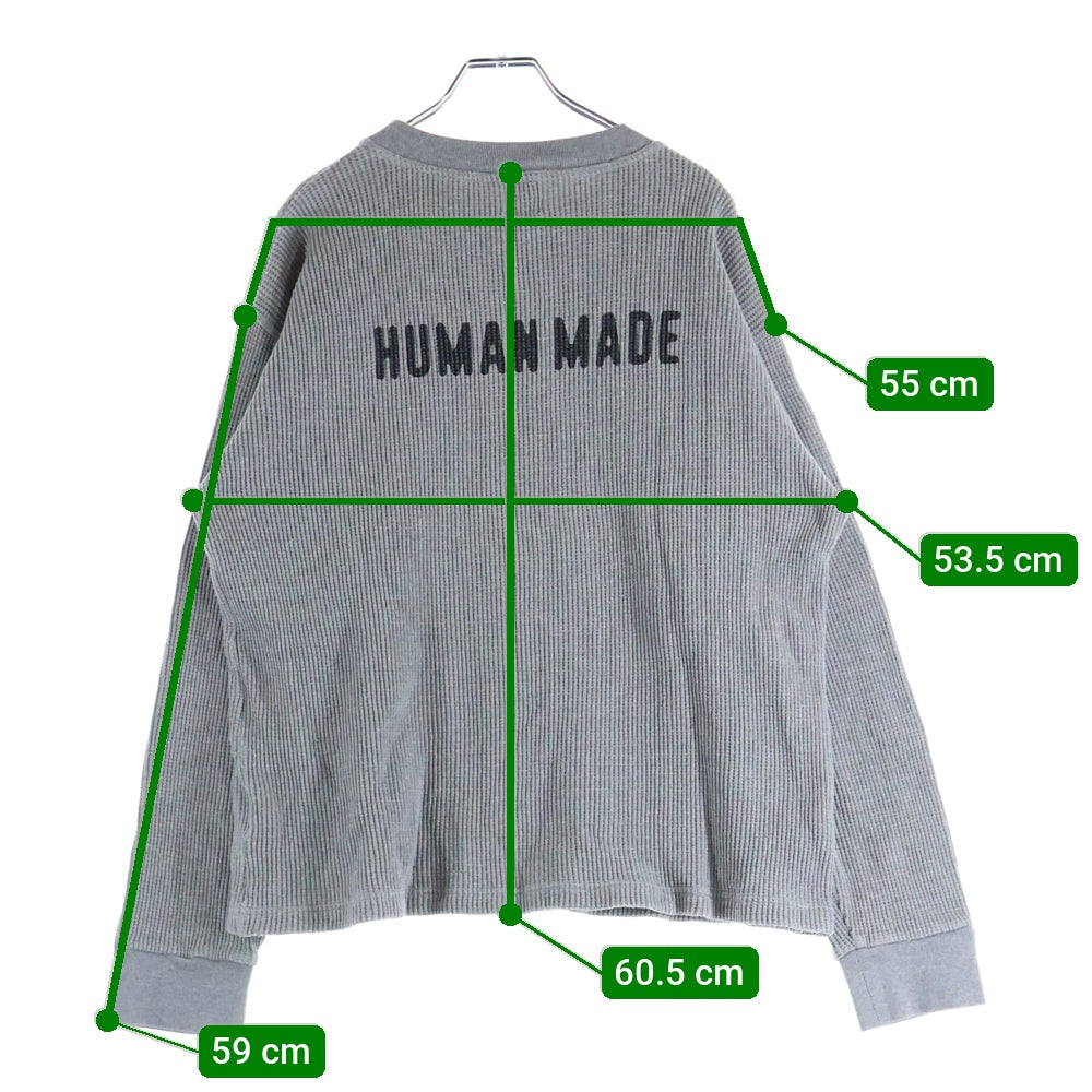 HUMAN MADE(ヒューマンメイド) ハートロゴ刺繍 サーマルニット クルー