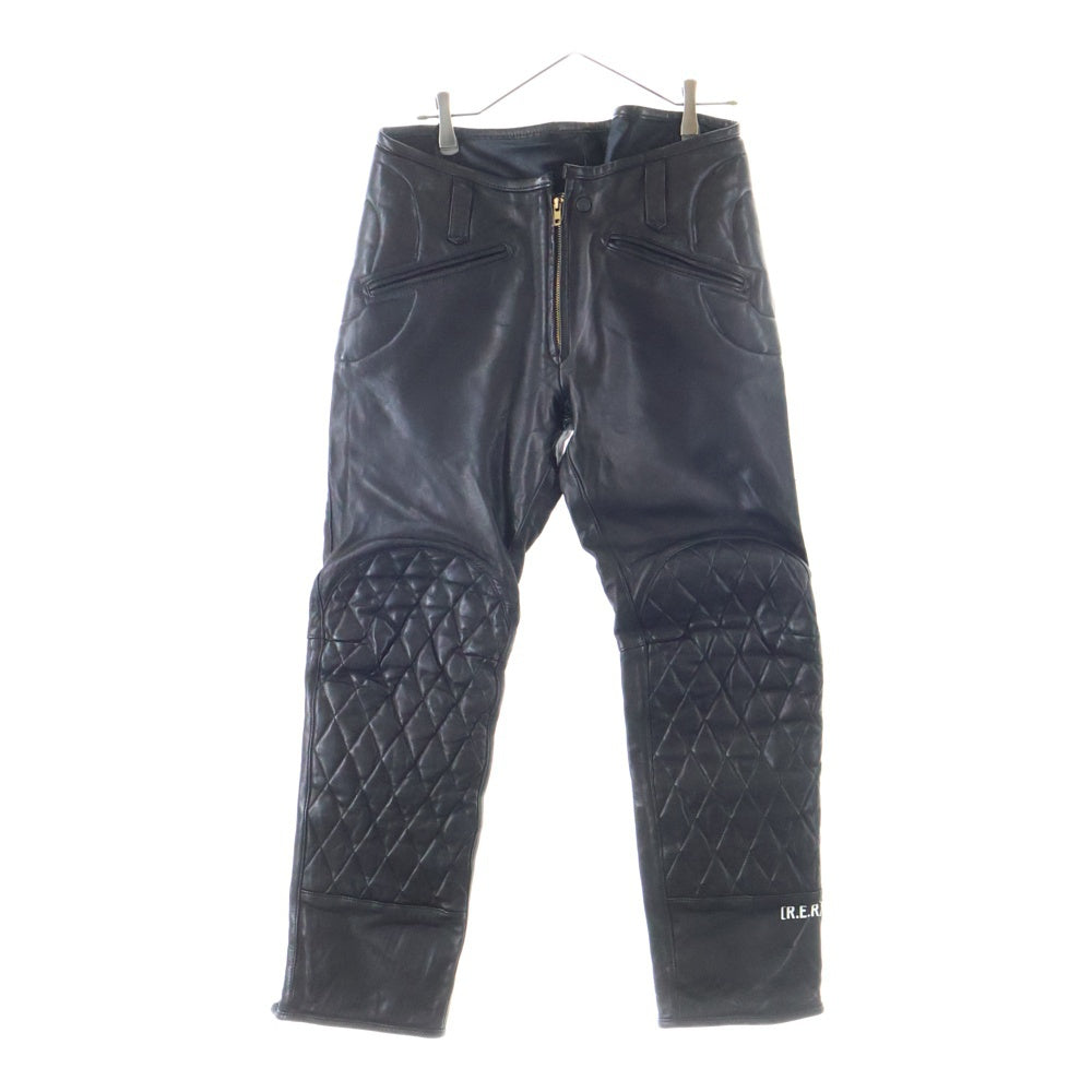 NO BRAND(ノーブランド) RIDING EQUIPMENT RESEARCH LANCER Horse Leather Pants ライディングクイップメントリサーチ ホースレザー パンツ ブラック RER-102
