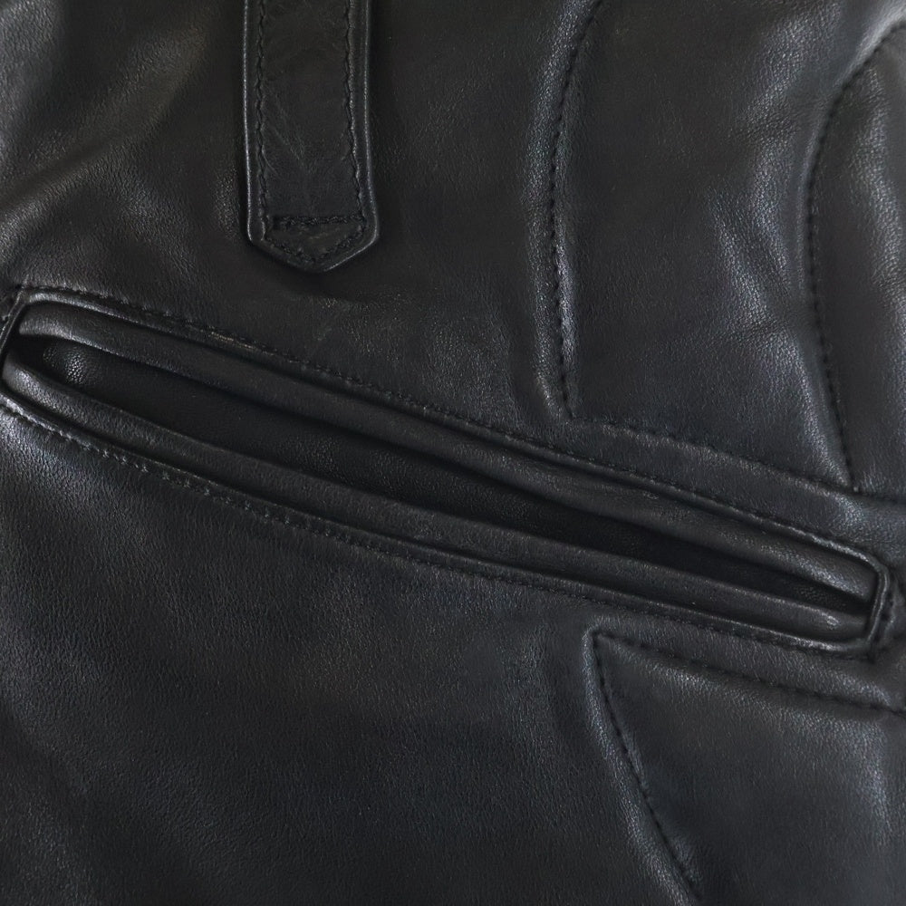 NO BRAND(ノーブランド) RIDING EQUIPMENT RESEARCH LANCER Horse Leather Pants ライディングクイップメントリサーチ ホースレザー パンツ ブラック RER-102