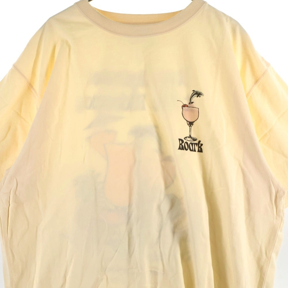 NO BRAND(ノーブランド) ROARK REVIVAL TASTE OF TAHITI TEE ロアーク リバイバル クルーネック 半袖Tシャツ ベージュ RTJM905
