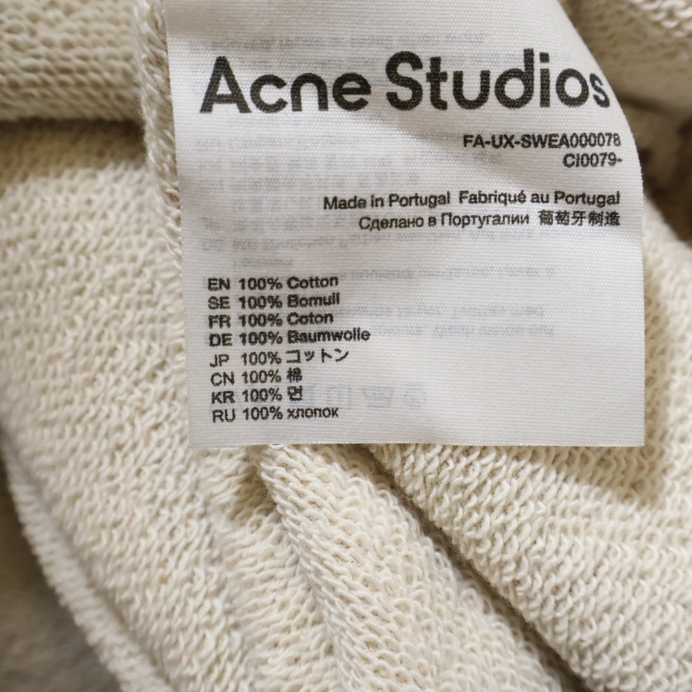 ACNE(アクネ) フェイス ロゴ パッチ プルオーバーパーカー 長袖 フーディー アイボリー FA-UX-SWEA000078