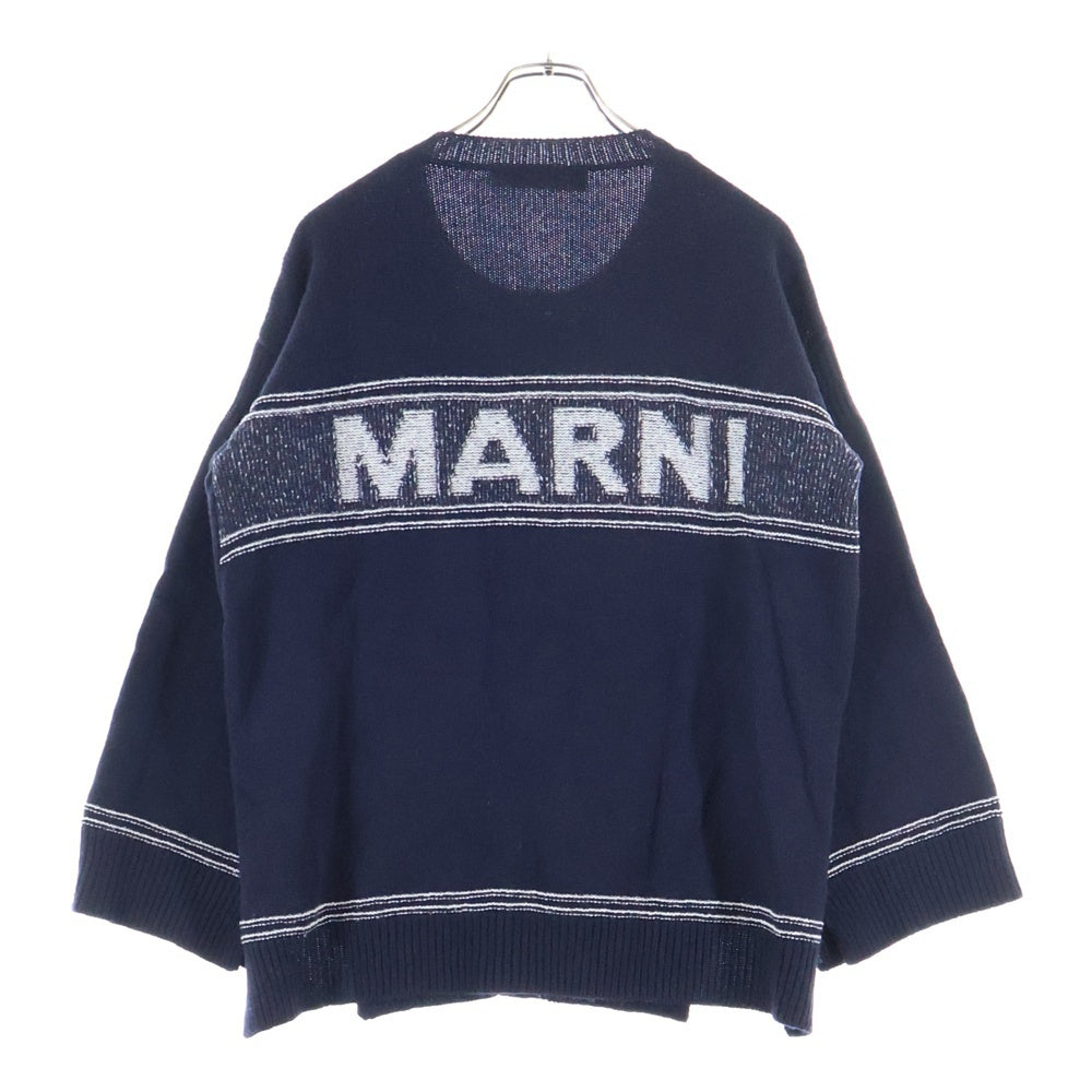 MARNI(マルニ) 24AW バックロゴ ボクシーフィットカーディガン レディース ネイビー CDMD0309Q1