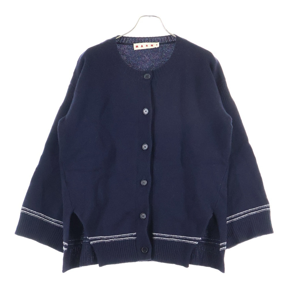MARNI(マルニ) 24AW バックロゴ ボクシーフィットカーディガン レディース ネイビー CDMD0309Q1