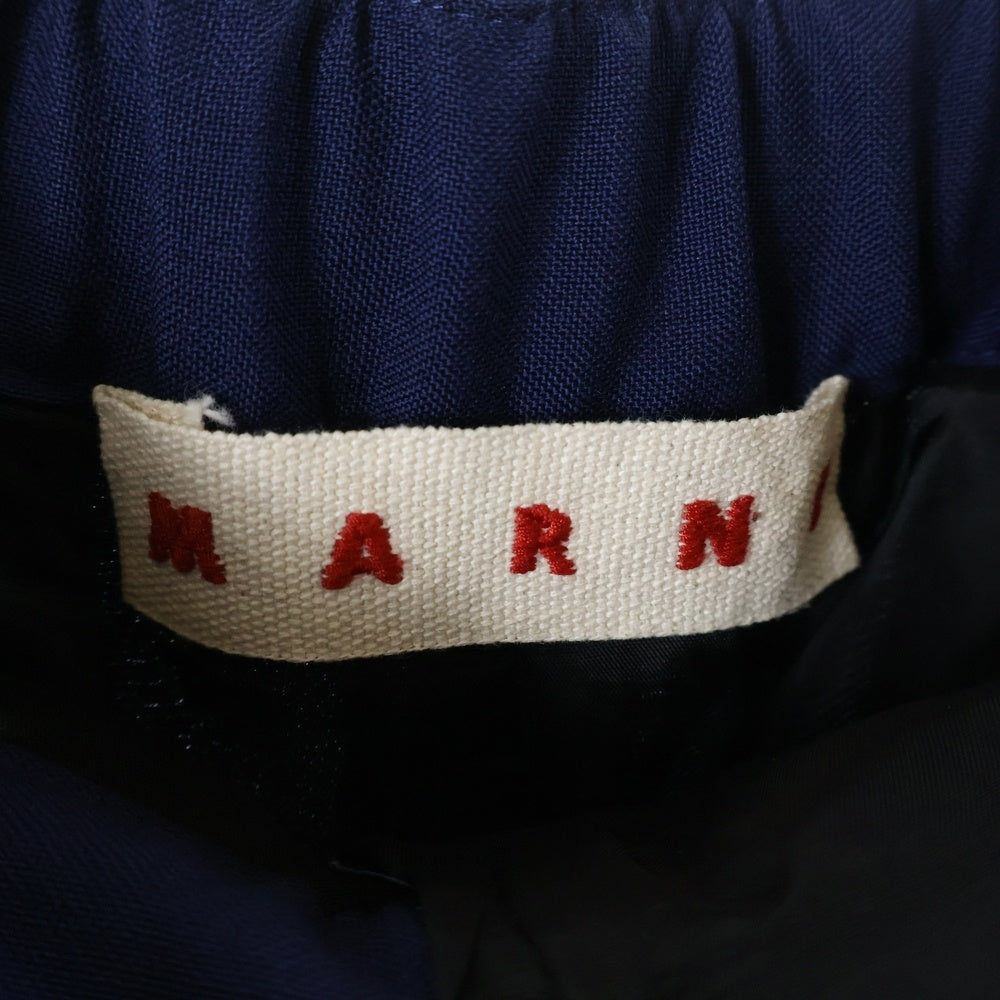 MARNI(マルニ) 24AW ウールトロピカルシャーリングテーパードパンツ ボタンフライ ウール レディース ネイビー PAMA0482UD