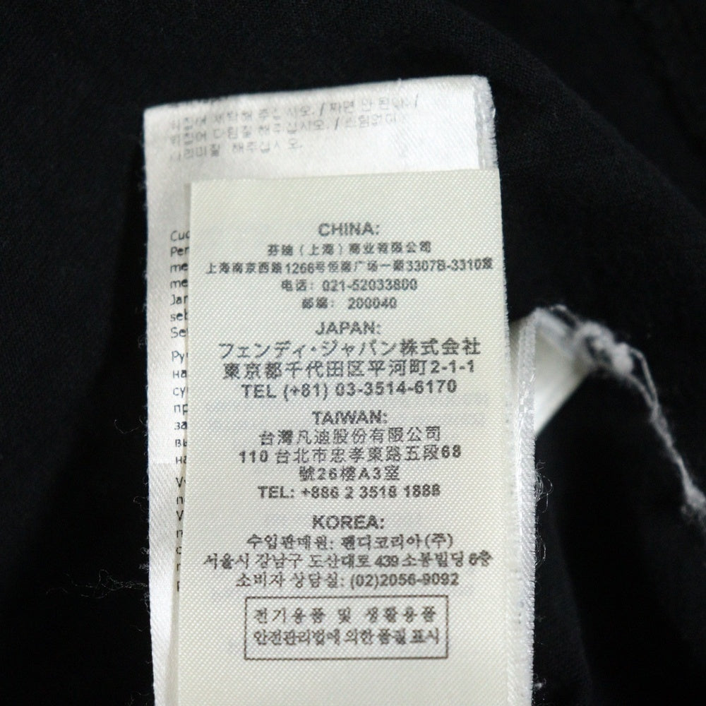 FENDI(フェンディ) FF LOGO S/S Tee FFロゴ総柄 クルーネック 半袖Tシャツ ブラック/グリーン FY0936-A870