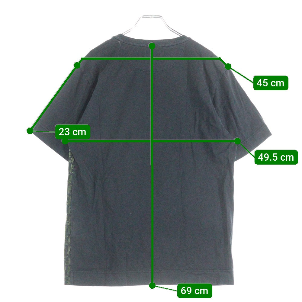 FENDI(フェンディ) FF LOGO S/S Tee FFロゴ総柄 クルーネック 半袖Tシャツ ブラック/グリーン FY0936-A870