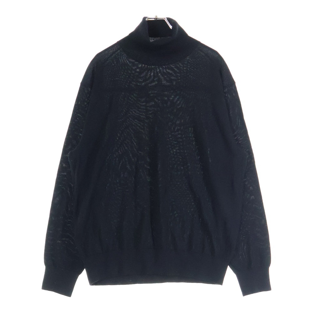 nano universe(ナノユニバース) 毛玉レスニット ファインゲージ タートルネック ウールニット ブラック 668-4222226
