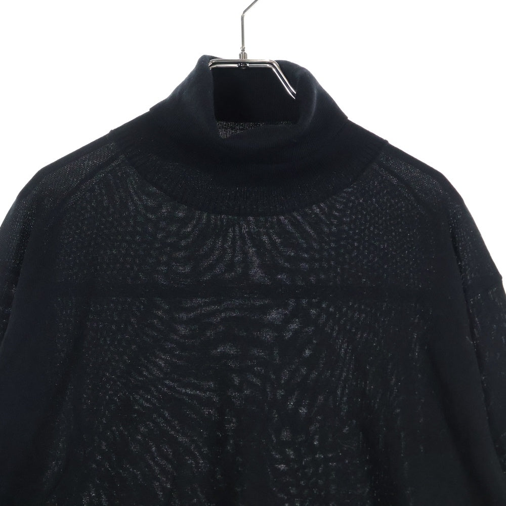 nano universe(ナノユニバース) 毛玉レスニット ファインゲージ タートルネック ウールニット ブラック 668-4222226