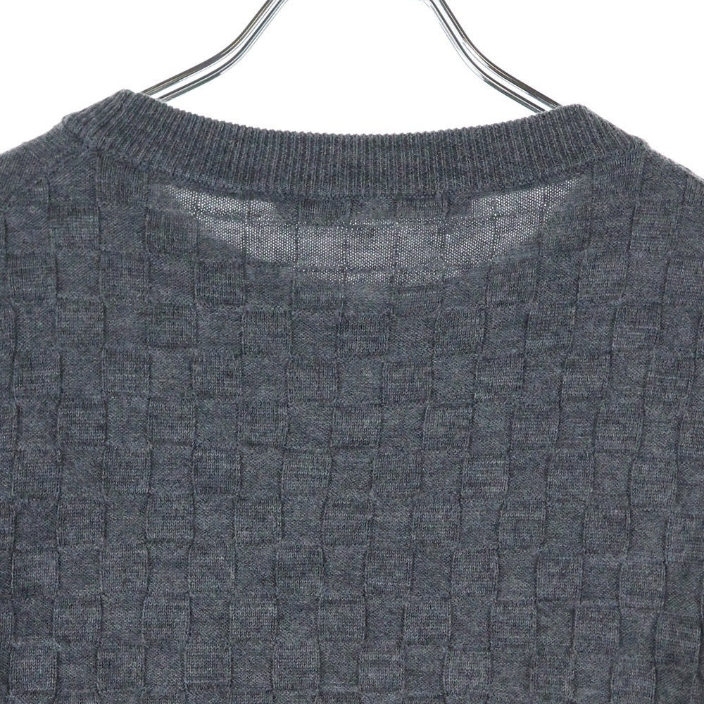 LOUIS VUITTON(ルイヴィトン) 20AW ダミエ総柄クルーネックニット長袖セーター グレー RM202Q VOR HJN40W