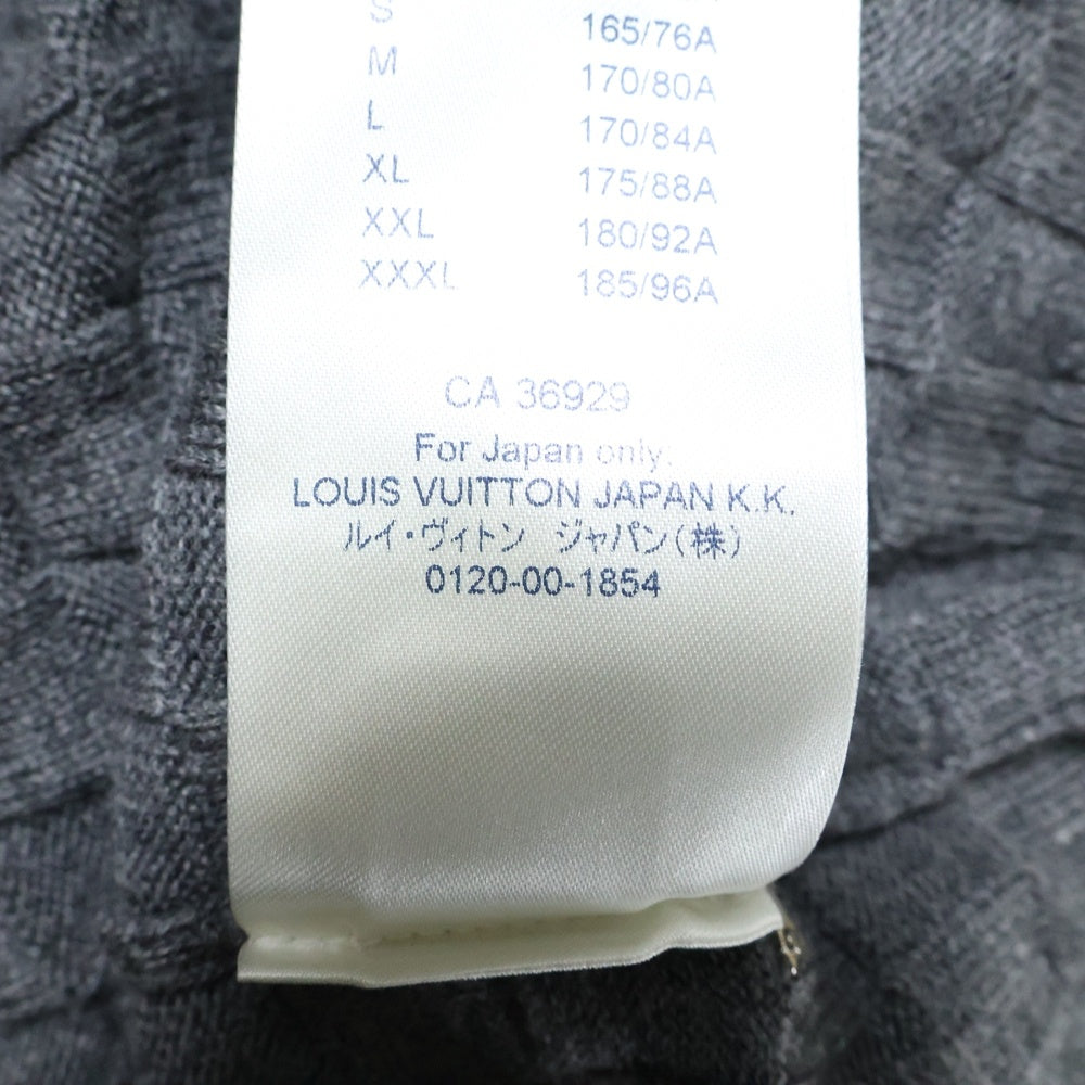 LOUIS VUITTON(ルイヴィトン) 20AW ダミエ総柄クルーネックニット長袖セーター グレー RM202Q VOR HJN40W