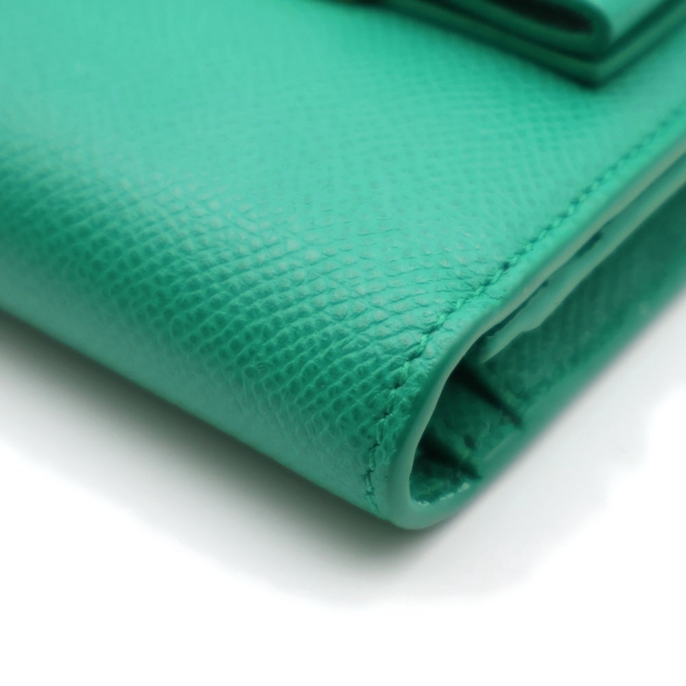 FERRAGAMO(フェラガモ) ヴァラリボン 二つ折り レザー コンパクトウォレット 財布 グリーン JL-22 D515