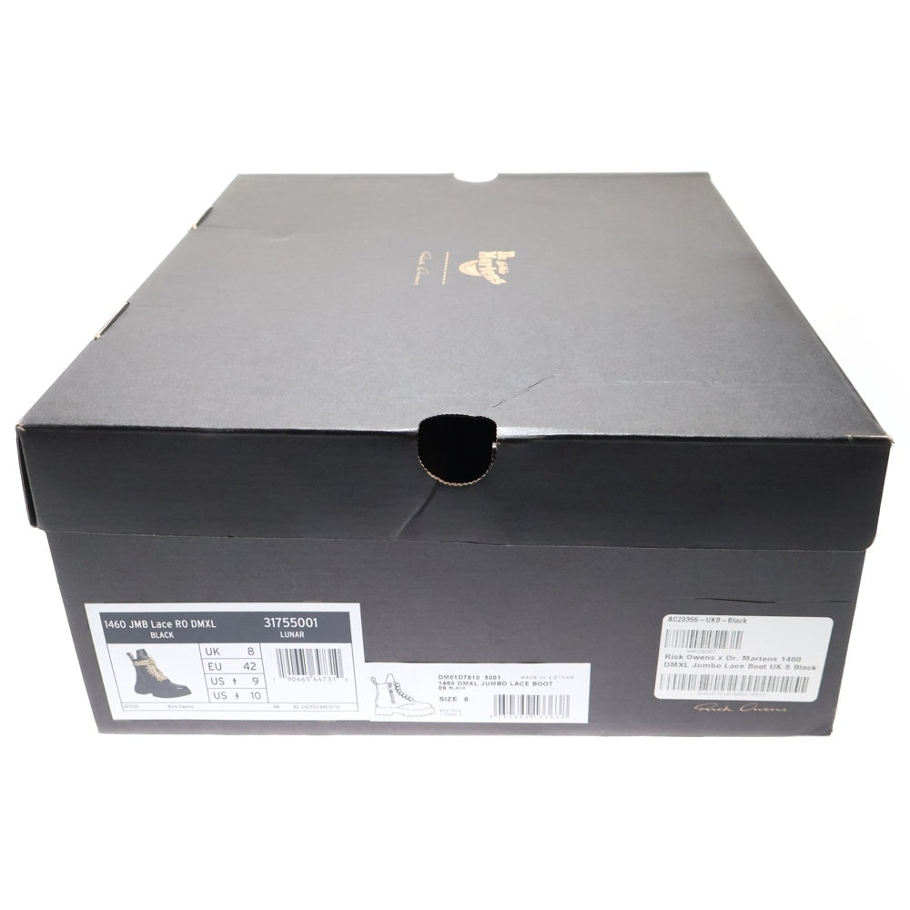 Rick Owens(リックオウエンス) ×Dr.Martens 1460 JMB Lace R0 DMXL ドクターマーチン ジャンボレース ハイカットレザーブーツ 31755001 ブラック