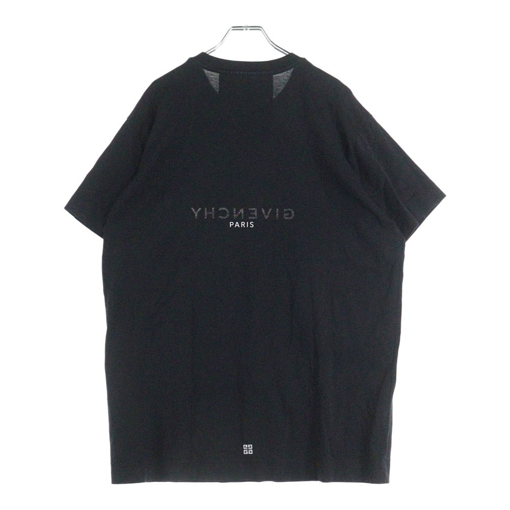 GIVENCHY(ジバンシィ) リバース オーバーサイズ フロント ロゴプリント クルーネック 半袖Tシャツ ブラック BM71533Y6B