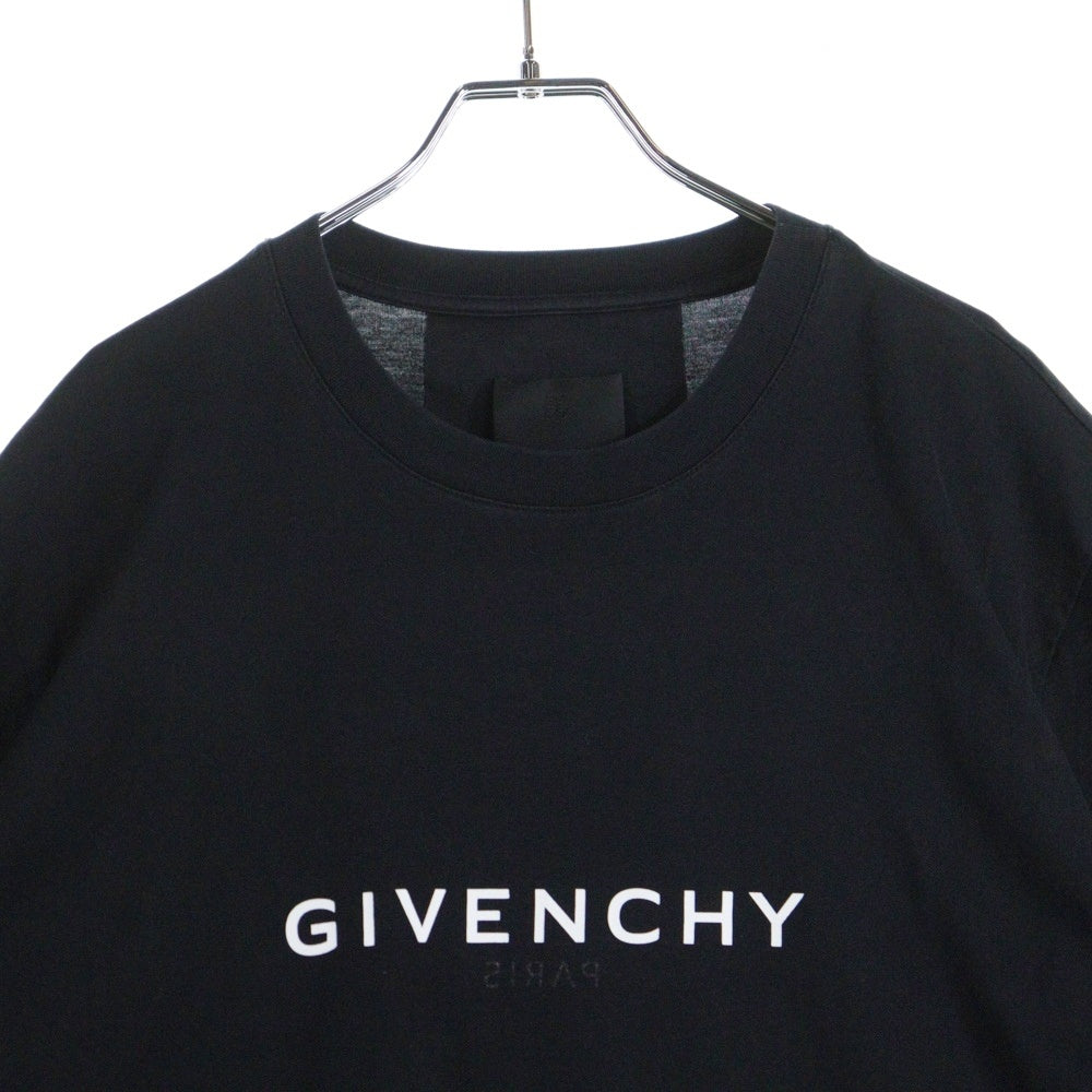 GIVENCHY(ジバンシィ) リバース オーバーサイズ フロント ロゴプリント クルーネック 半袖Tシャツ ブラック BM71533Y6B