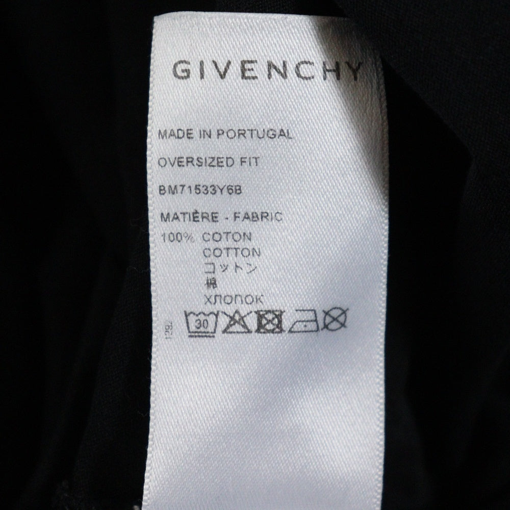 GIVENCHY(ジバンシィ) リバース オーバーサイズ フロント ロゴプリント クルーネック 半袖Tシャツ ブラック BM71533Y6B