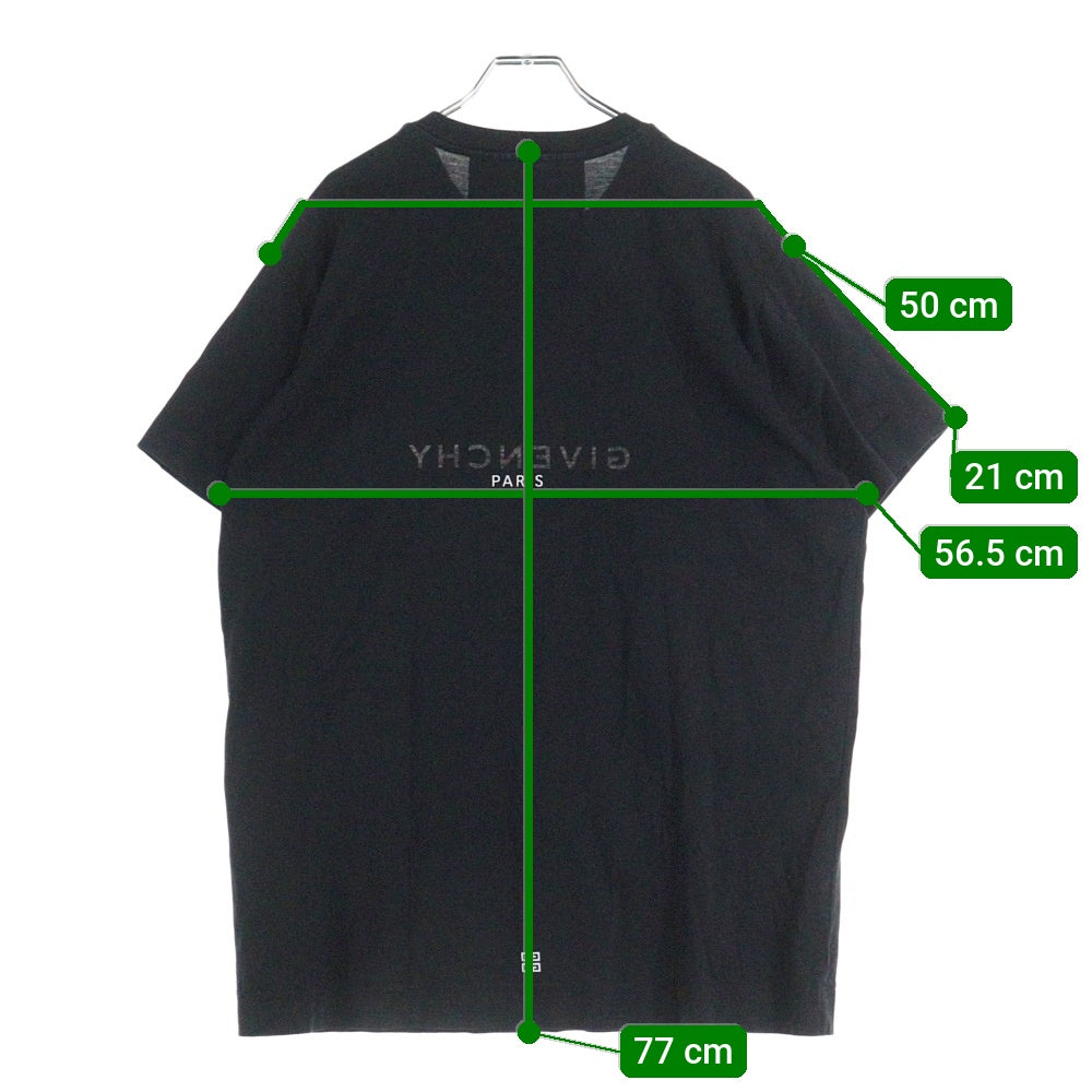 GIVENCHY(ジバンシィ) リバース オーバーサイズ フロント ロゴプリント クルーネック 半袖Tシャツ ブラック BM71533Y6B